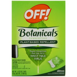 Off Botanicals Towelettes Wipes Natural Insect Mosquito West Nile Repellent (32 Count)