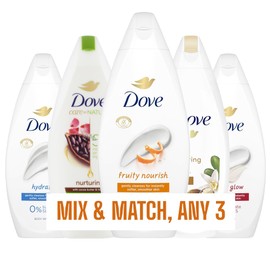 Dove Body Wash/Shower Gel 225ml - Mix & Match Any 3 | Choose from Pampering, Velvet Glow, Hydrate, Fruity Nourish, Nurturing and Revitalising | 3 x 225ml