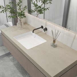 CHIHUT 12"x100" Matte Beige Marble Peel and Stick Wallpaper Waterproof Self Adhesive Removable Marble Contact Paper for Kitchen Countertops Cabinets Furniture Desk Renter Friendly Granite Vinyl Wrap