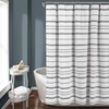 Lush Decor, White & Gray Stripe Clip Jacquard Shower Curtain,