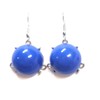 Upcycled Blue Bubble Large Round Earrings