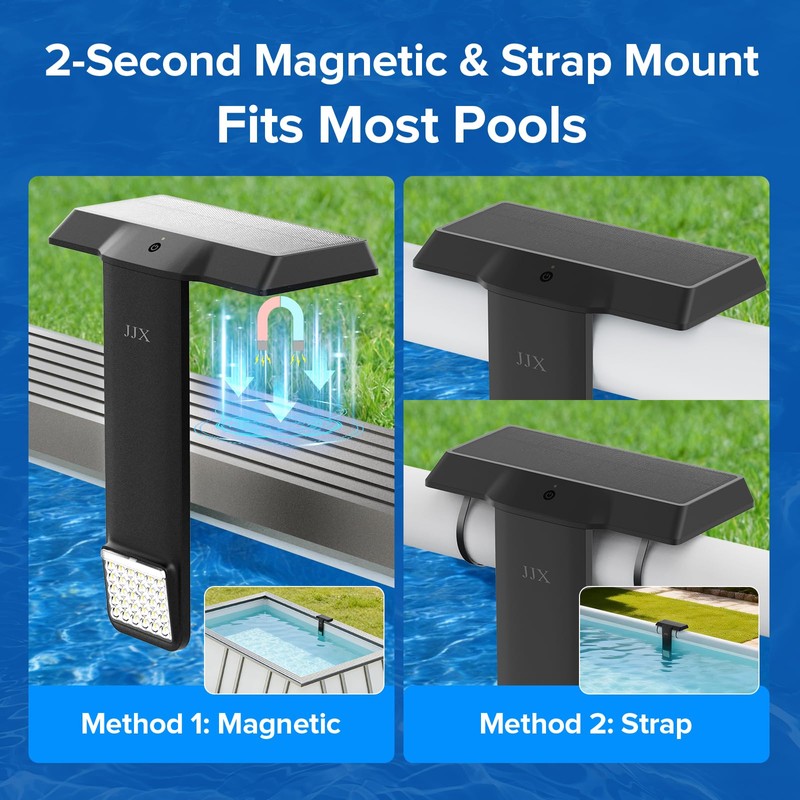 JJX Solar & USB Rechargeable LED Pool Lights for Inground