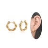 Teppdfann 18K Gold Plated Huggie Hoop Earrings - Twisted Texture