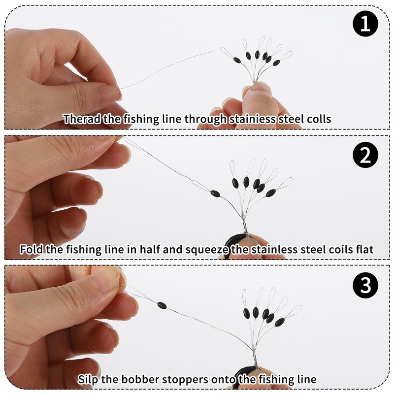 600 PCS Fishing Rubber Bobber Stoppers, 6 in 1 Rubber