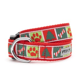 The Worthy Dog Good Tidings Collar - Adjustable Festive Christmas Dog Collar with Strong Quick Release Buckle for Large Size Dogs