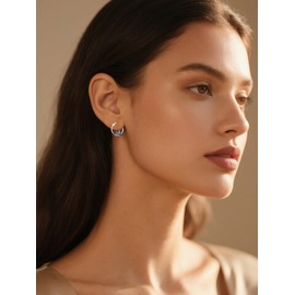 Midari Sterling Silver Animal Huggie Hoop Earrings Cute Elephant Unicorn Black Cat Dinosaur and Panda Earrings Sensitive Ears Friendly Everyday Wear Jewelry Gifts for Women, Small, Sterling Silver, No