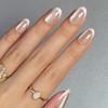 Pink French Tip Soft Gel Press on Nails Short Almond