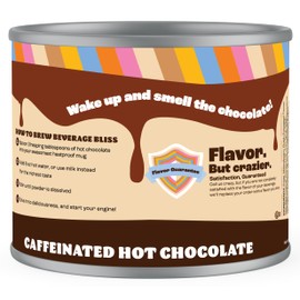 Crazy Cups Caffeinated Hot Chocolate, Molten Chocolate Souffle Hot Cocoa Mix, Premium Coffee Substitute Hot Chocolate Powder12 Ounce Canister for Bulk Hot Chocolate Lovers