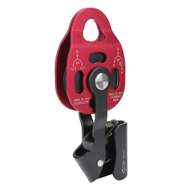 VGEBY Polea de Escalada, Bloque de Polea de Cuerda Giratoria Individual de Servicio Pesado de Aluminio 4KN para Polea de Escalada de Cuerda de 8-12 Mm Single Pulley