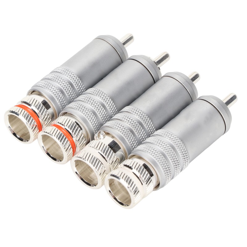 4pcs RCA Plug Silver Plated HIFI Solder RCA Connector Accommodates
