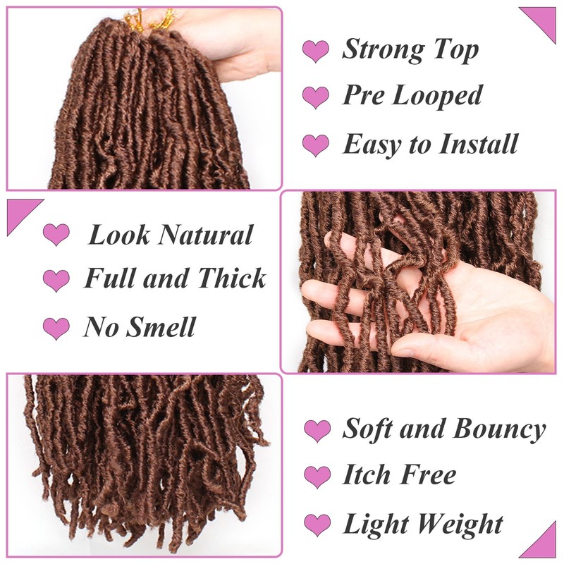 Samtress 7 Packungen unordentliche Kunstlocken, Häkelzöpfe, 76,2 cm, vorgeschlungene Kunstlocken,