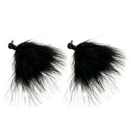 6th Sense Wig Jig – The Ultimate Smallmouth Finesse Jig – Premium Hand-Tied Marabou with Premium #2 Hook (Blacklight)