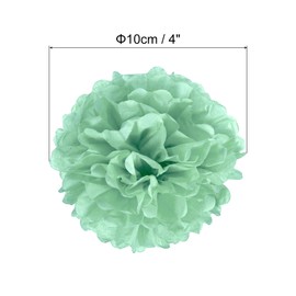 PATIKIL 4" Tissue Pom Poms Flowers, 20 Pack Paper Flower Ball for Wedding Bridal Shower Birthday Bachelorette Party Backdrop Decoration, Mint Green