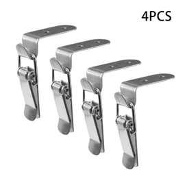 Stainless Steel Tension Clasp, 90 Degree Coupling Bow Hook Clasp, Used for Barrel Buckle Clasps, Casing and Cabinet Doors (4 Pieces without Locking Clasp)