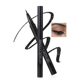 Metallic Glitter Waterproof Liquid Eyeliner, Purple Sparkling Shimmer Eyeliner, High Pigmented Colored Eye Liner Pencil, Long Lasting, Silky Smooth, Ultra-Fine Tip Smudge-proof Delineador De Ojos-02