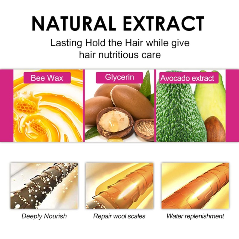 Hair Wax Stick & Black Hair Brush Versatile Hair Styling