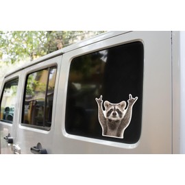 Rocking Raccoon Sticker, Funny Raccoon Cute Car Decal 5.5-Inches Decal Car Laptop Wall Window Bumper Sticker AWPS109