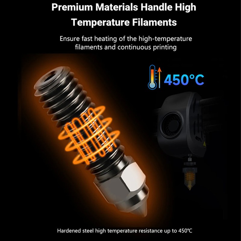 3PCS Hardened Steel Nozzles High Flow Nozzle Kit 3D Printer