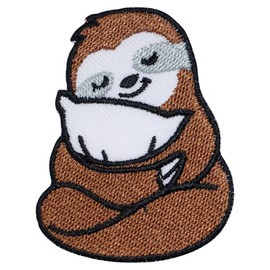CLOVER INTER Sleepy Sloth Patches Iron on Embroidered Badge Saw On Patch for Jeans, Clothing, Bags, Jackets, Caps