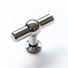 Polished Chrome T-Bar Handle for Kitchen Cabinets | 14mm Diameter