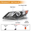 Headlight Assembly Compatible with 2012 2013 2014 Toyota Camry L/Se/Le/Xle