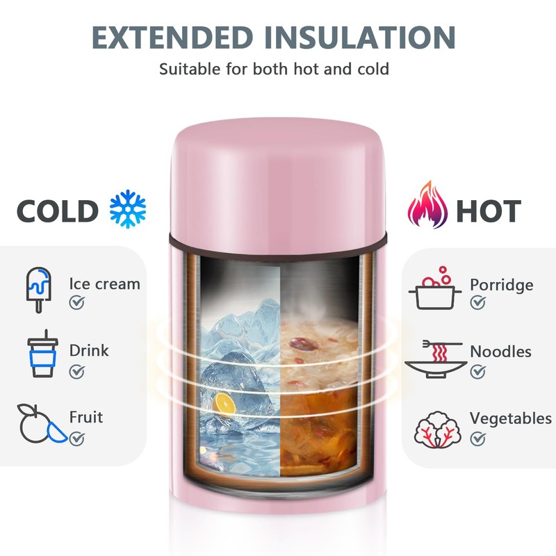 Poligono Thermal Food Container 800 ml, Stainless Steel Thermal Container