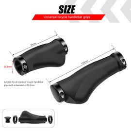 drado 22 mm Ergonomic Bicycle Grips, Non-Slip Rubber Bicycle Handle, Bicycle Grips Two Sides Lock-On Design, Bike Handlebar Grips for Mountain Bike/Scooter/Road Bike