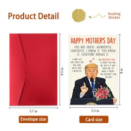 ACHICGIRL Funny Trump Mothers Day Card, Humor Mothers Day Gifts for Mom from Daughter Son, Unique Mother’s Day Card for Wife from Husband