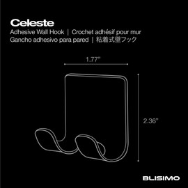 BLISIMO Heavy Duty Adhesive Towel Hooks Stick on Towel Hanger Wall Holder Waterproof Stainless Steel Sticky Hooks for Hanging Bathroom Kitchen Home 4 Pack Silver