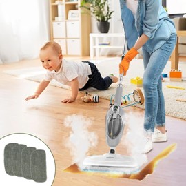 4 Pack Steam Mop Pads Compatible with GorFanty GF-6610B/GF-6610, Neugo NE033/NE033M & Mxnsewr, Washable Microfiber Steam Mop