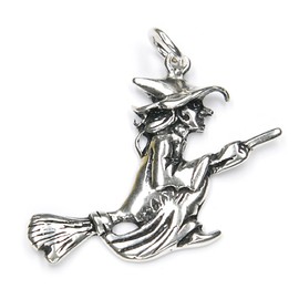Drachensilber Witch Pendant Witch Broom Jewellery Pendant Wicca Large Silver Pendant