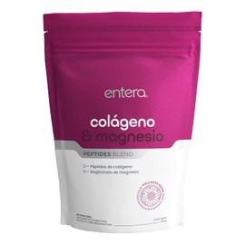 Entera | Colágeno con Magnesio 300 g en Polvo | Péptidos Tipo I, II y III | Bisglicinato de Magnesio | 30 Porciones