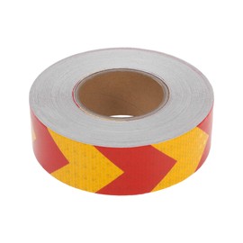 HEROFFIX 1 Pcs Safety Warning Reflective Tape Increased Visibility Reflective Strips 147.64ftx1.97" Red,Yellow PVC
