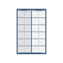 House of Doolittle 2026-2027 Monthly 37" x 24" Dry Erase Wall Calendar, Reversible, Blue (3964-26)