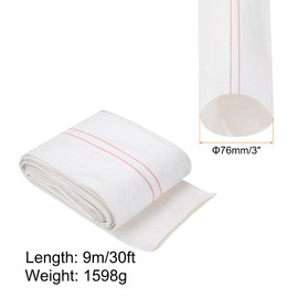 Rebower Pool Backwash Hose, 5 Inch x 30ft Reinforced Drain Hose PVC Lay Flat Water Discharge Pump Hoses for Pool Filter Swimming Pump, with 2pcs Clamps, White