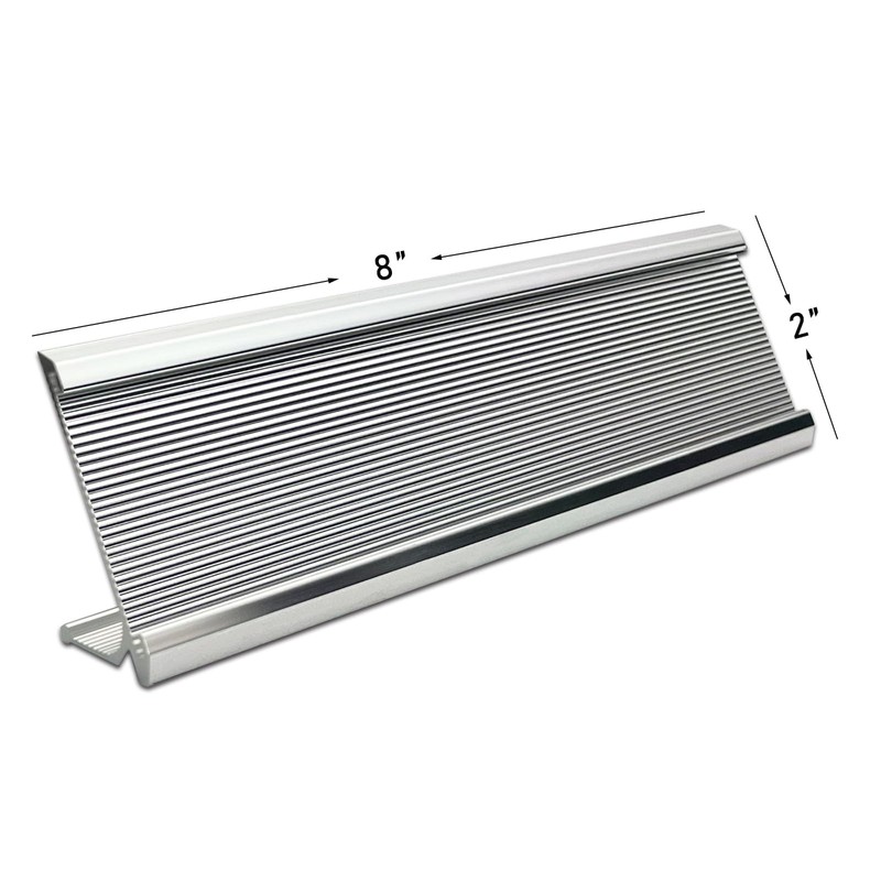 10 Pack 2" x 8" Aluminum Desk Name Plate Holder,
