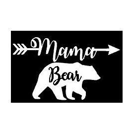 PLU Mama Bear Mom Life White Decal Vinyl Sticker|Cars Trucks Vans Walls Laptop| White |5.5 x 3.5 in|PLU246