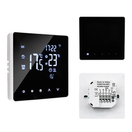 WOTAO Wi-Fi Smart Thermostat Temperature Controller for Electric Heating LCD Display Touch Screen Week Programmable App Control Underfloor Heating Thermostats for Home Office School Hotel