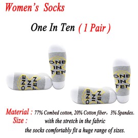 JXGZSO 1 Pair Endometriosis Awareness Gift One In Ten Socks Endometriosis Awareness Fighter Socks (One In Ten 1 Pair)