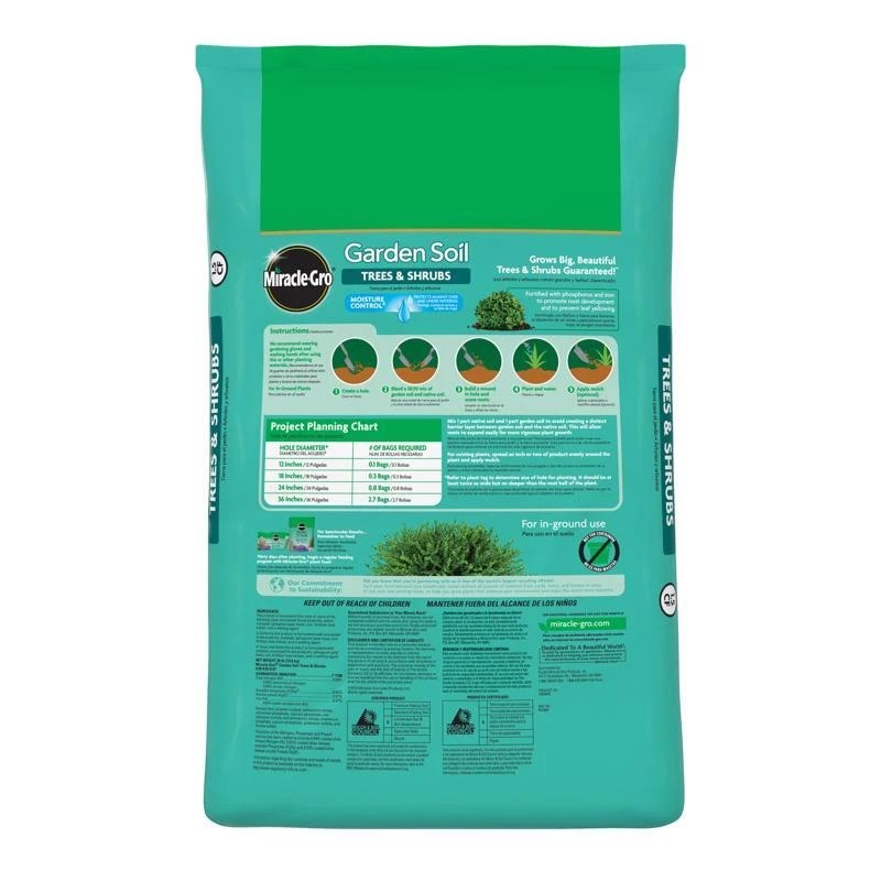 Miracle-Gro 76059430 Garden Soil, 1.5 cu-ft Coverage Area, Brown Bag