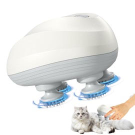 LYPPUL Electric Head Massager, Wireless Hand Massager with 4 Kneading Heads, Cat Massager, IPX7 Waterproof Pet Massager for Full Body Massage, Dog Body Hair Growth
