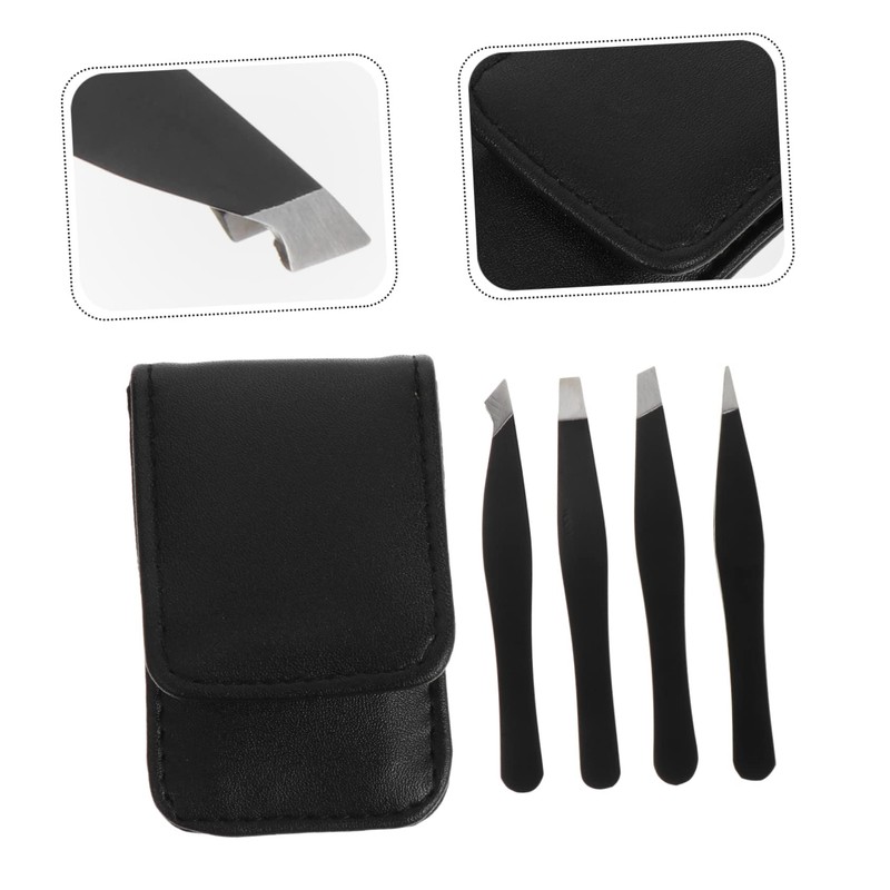 FOMIYES 1set Stainless Steel Eyebrow Tweezers Ergonomic Design for Removal