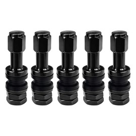 MTRPS 5PCS TR43E/VS43 Tubeless Metal Clamp-in Valve Stems, Outer Mount Aluminum Alloy Valve Stems Replacement, Universal Tyre Valve Stem for 0.453" Diameter Rim Hole, Car Accessories (Black)