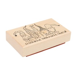 Rayher 29224000 Wooden Stamp "Es Wichtelt" (German Text), 6 x 10 cm, Christmas Stamp, Butterer Stamp, 29224000