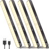Ferswe Closet Lights Rechargeable, Battery Level Display, Dimmable Battery Powered