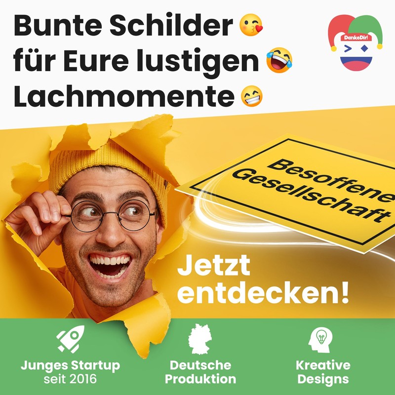DankeDir! Closed Drunk Society Sign with Saying - Funny Gift