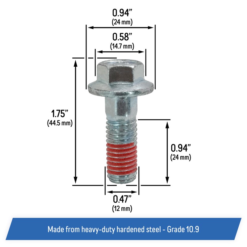 Front Brake Caliper Bracket Bolts Replacement for Select Ford, Mazda,