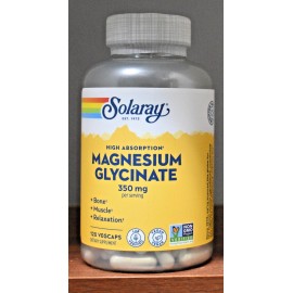 Solaray Magnesium Glycinate 350 mg 120 Capsules VegCaps Higher Absorption