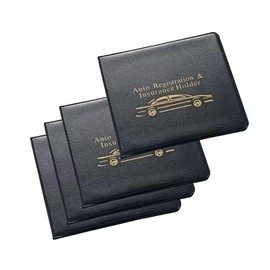 Car Auto Insurance Registration Black Document Wallet Holders – Automobile, Motorcycle, Truck, Vinyl ID Holder & Visor Storage – Strong Closure on Each – Essential in Every Vehicle – 4 Pack Set