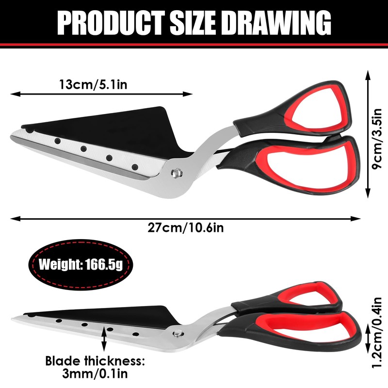 Pizza Scissors, Rustproof Pizza Scissors, Food Grade Scissors with Soft